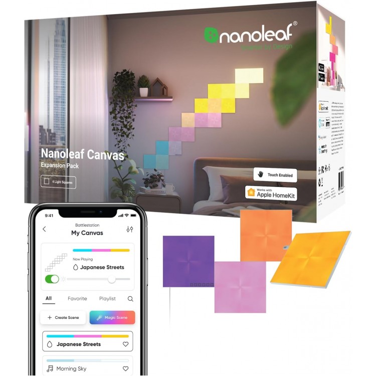 خرید افزونه لامپ هوشمند Nanoleaf - شامل چهار قطعه - شکل مربع