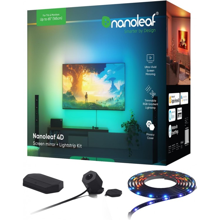 خرید کیت نورپردازی و انعکاس نور Nanoleaf 4D به همراه لامپ نواری - مناسب برای نمایشگر 65 اینچ