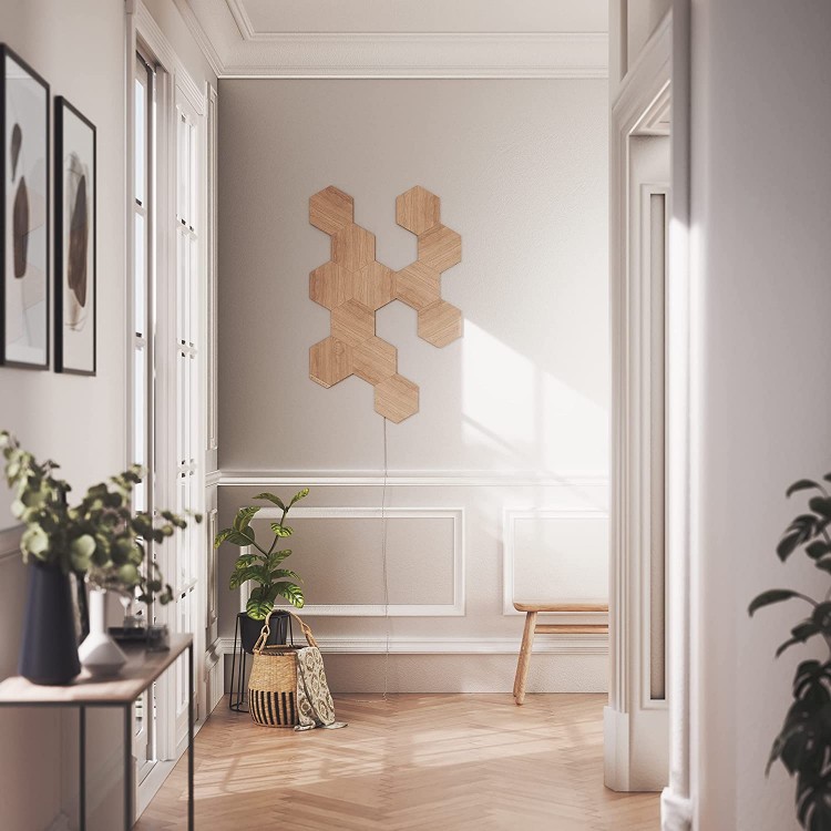 خرید پنل روشنایی هوشمند Nanoleaf Elements کیت Starter - طرح Wood Look - پک ۱۳ تایی