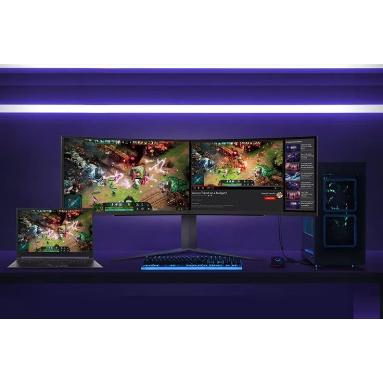 خرید مانیتور LG UltraGear 49GR85DC-B - کیفیت DQHD - خمیده - سایز 49 اینچ