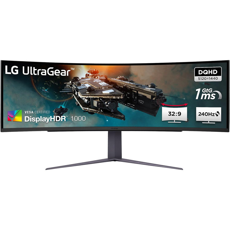 خرید مانیتور LG UltraGear 49GR85DC-B - کیفیت DQHD - خمیده - سایز 49 اینچ