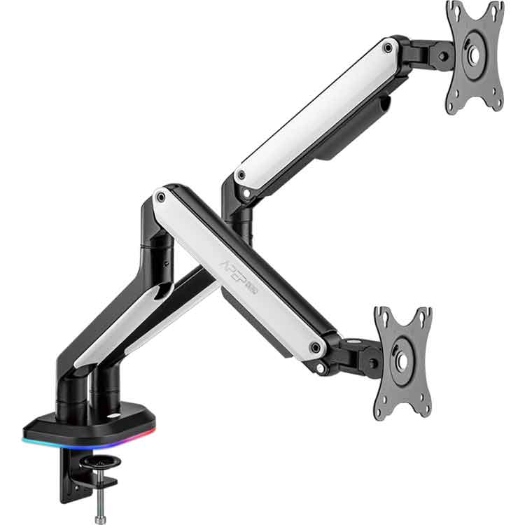 خرید پایه مانیتور رومیزی Sades Apep دوتایی - سفید/خاکستری