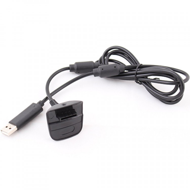 USB Charging Cable for Xbox 360 Wireless Controller Black 