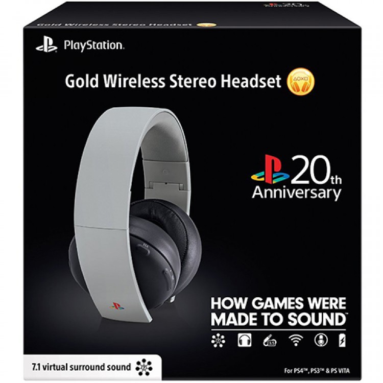  Ps4 20th Anniversary Gold Wirless Headset 