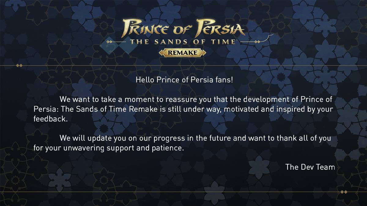 بازی Prince of Persia: The Sands of Time Remake همچنان درحال توسعه است